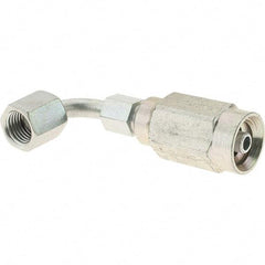 Parker - 7/16-20 Female JIC Steel Hydraulic Hose Female JIC Swivel & 90° Elbow & Short Drop - 6,000 psi, -4 Hose Size, 1/4" Hose Diam - Americas Industrial Supply