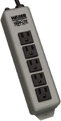 Tripp-Lite - 5 Outlets, 120 VAC15 Amps, 15' Cord, Power Outlet Strip - Keyhole, Tab Mount, 5-15 NEMA Configuration, 8-3/4" Strip - Americas Industrial Supply