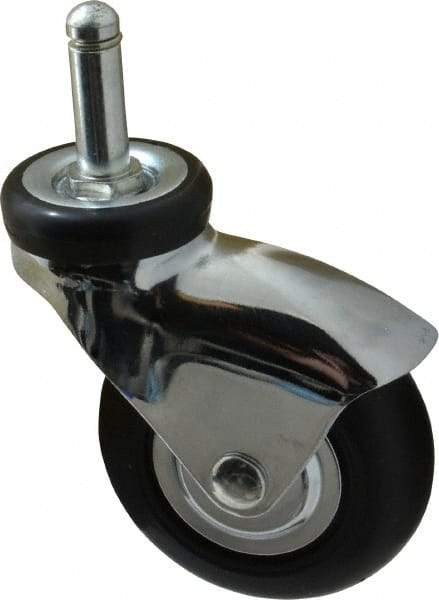 Shepherd - 3" Diam x 15/16" Wide x 3-7/8" OAH Stem Mount Swivel Caster - Neoprene, 110 Lb Capacity, Precision Ball Bearing, 7/16 x 1-7/16" Friction Stem - Americas Industrial Supply