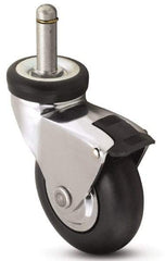 Shepherd - 3" Diam x 15/16" Wide x 3-7/8" OAH Stem Mount Swivel Caster with Brake - Neoprene, 110 Lb Capacity, Precision Ball Bearing, 3/8 x 1" Friction Stem - Americas Industrial Supply