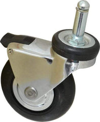 Shepherd - 3" Diam x 15/16" Wide x 3-7/8" OAH Stem Mount Swivel Caster with Brake - Neoprene, 110 Lb Capacity, Precision Ball Bearing, 7/16 x 1-7/16" Friction Stem - Americas Industrial Supply