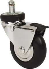 Shepherd - 3" Diam x 15/16" Wide x 3-7/8" OAH Stem Mount Swivel Caster with Brake - Neoprene, 110 Lb Capacity, Precision Ball Bearing, 7/16 x 7/8" Friction Stem - Americas Industrial Supply