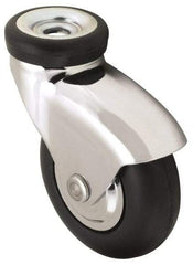 Shepherd - 3" Diam x 15/16" Wide x 3-7/8" OAH Stem Mount Swivel Caster with Brake - Neoprene, 110 Lb Capacity, Precision Ball Bearing, 5/16 x 1-1/2" Friction Stem - Americas Industrial Supply