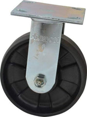 Albion - 6" Diam x 2" Wide x 7-1/2" OAH Top Plate Mount Rigid Caster - Glass Filled Nylon, 1,200 Lb Capacity, Roller Bearing, 4 x 4-1/2" Plate - Americas Industrial Supply