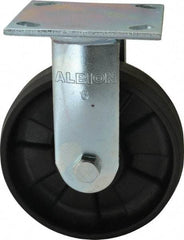 Albion - 6" Diam x 2" Wide x 7-1/2" OAH Top Plate Mount Rigid Caster - Glass Filled Nylon, 1,200 Lb Capacity, Precision Sealed Bearing, 4 x 4-1/2" Plate - Americas Industrial Supply