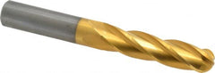 Hertel - 1/2" Diam, 2" LOC, 4 Flute Solid Carbide Ball End Mill - TiN Finish, Single End, 4" OAL, 1/2" Shank Diam - Americas Industrial Supply