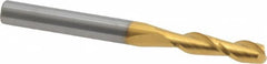 Hertel - 11/64", 9/16" LOC, 3/16" Shank Diam, 2" OAL, 2 Flute, Solid Carbide Square End Mill - Single End, TiN Finish, Spiral Flute, 30° Helix, Centercutting, Right Hand Cut - Americas Industrial Supply
