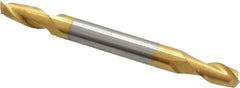Hertel - 11/64", 5/16" LOC, 3/16" Shank Diam, 2" OAL, 2 Flute, Solid Carbide Square End Mill - Double End, TiN Finish, 30° Helix, Centercutting - Americas Industrial Supply