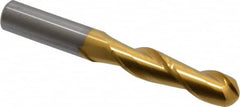 Hertel - 1/2" Diam, 2" LOC, 2 Flute Solid Carbide Ball End Mill - TiN Finish, Single End, 4" OAL, 1/2" Shank Diam - Americas Industrial Supply