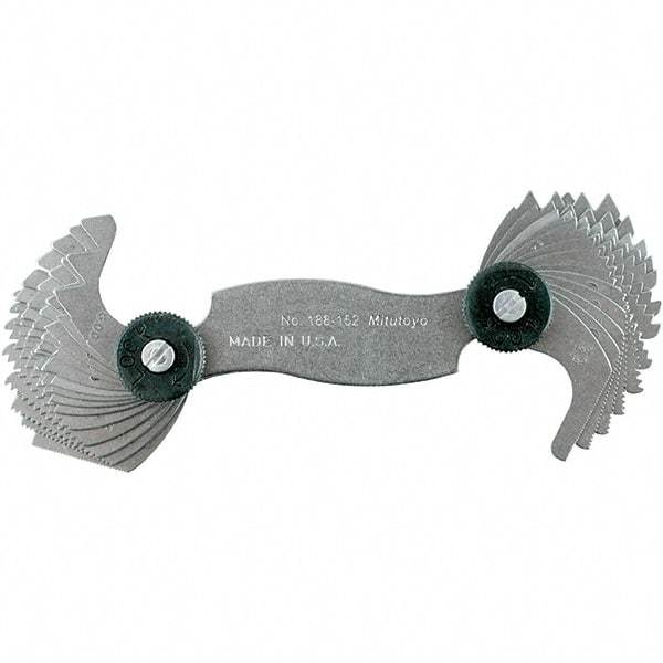 Mitutoyo - Screw Pitch Gages Threads per Inch Range: 4 - 56 Pitch Range (mm): 0.50-6.00 - Americas Industrial Supply