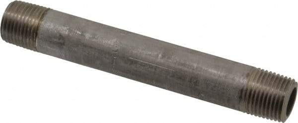 Merit Brass - Schedule 80, 1/2" Pipe x 5-1/2" Long, Grade 304/304L Stainless Steel Pipe Nipple - Seamless & Threaded - Americas Industrial Supply