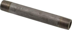 Merit Brass - Schedule 80, 1/2" Pipe x 5-1/2" Long, Grade 304/304L Stainless Steel Pipe Nipple - Seamless & Threaded - Americas Industrial Supply