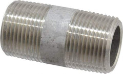 Merit Brass - Schedule 80, 3/4" Pipe x 2" Long, Grade 304/304L Stainless Steel Pipe Nipple - Seamless & Threaded - Americas Industrial Supply