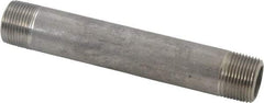 Merit Brass - Schedule 80, 3/4" Pipe x 6" Long, Grade 304/304L Stainless Steel Pipe Nipple - Seamless & Threaded - Americas Industrial Supply