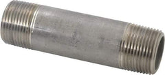 Merit Brass - Schedule 80, 1" Pipe x 4-1/2" Long, Grade 304/304L Stainless Steel Pipe Nipple - Seamless & Threaded - Americas Industrial Supply