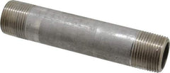 Merit Brass - Schedule 80, 1" Pipe x 6" Long, Grade 304/304L Stainless Steel Pipe Nipple - Seamless & Threaded - Americas Industrial Supply