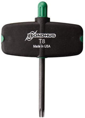 Bondhus - T8 Standard Torx Key - Wing Handle, Protanium High Torque Steel, 1-1/2" Length Under Head, 3" OAL - Americas Industrial Supply