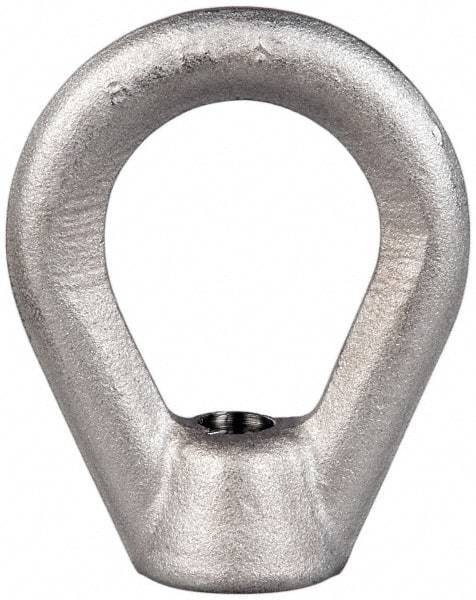 Gibraltar - 2,700 Lb Capacity, 3/8-16 Thread, Stainless Steel Lifting Eye Nut - Grade 304, 2-1/2" High, 1-1/4" Inside & 2" Outside Eye Diam, 7/8" Bell/Base Width - Americas Industrial Supply