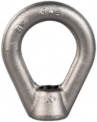 Gibraltar - 2,700 Lb Capacity, 1/2-13 Thread, Stainless Steel Lifting Eye Nut - Grade 304, 2-1/2" High, 1-1/4" Inside & 2" Outside Eye Diam, 7/8" Bell/Base Width - Americas Industrial Supply