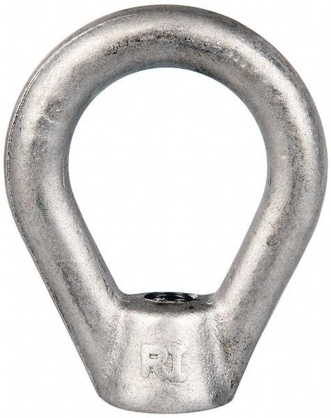 Gibraltar - 2,700 Lb Capacity, 3/8-16 Thread, Stainless Steel Lifting Eye Nut - Grade 316, 2-1/2" High, 1-1/4" Inside & 2" Outside Eye Diam, 7/8" Bell/Base Width - Americas Industrial Supply