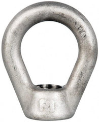 Gibraltar - 5,000 Lb Capacity, 3/4-10 Thread, Stainless Steel Lifting Eye Nut - Grade 316, 3" High, 1-1/2" Inside & 2-1/2" Outside Eye Diam, 1-3/8" Bell/Base Width - Americas Industrial Supply