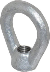 Gibraltar - 2,700 Lb Capacity, 1/2-13 Thread, Galvanized Finsih, Carbon Steel Heavy Duty Lifting Eye Nut - Grade C-1030, 2-1/2" High, 1-1/4" Inside & 2" Outside Eye Diam, 7/8" Bell/Base Width - Americas Industrial Supply