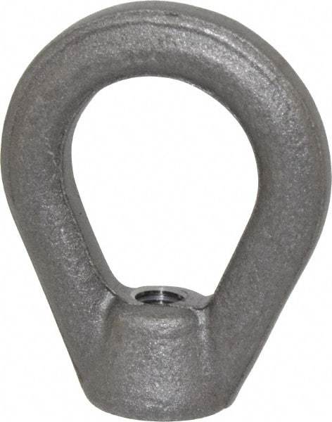 Gibraltar - 2,700 Lb Capacity, 3/8-16 Thread, Self Colored, Carbon Steel Heavy Duty Lifting Eye Nut - Grade C-1030, 2-1/2" High, 1-1/4" Inside & 2" Outside Eye Diam, 7/8" Bell/Base Width - Americas Industrial Supply