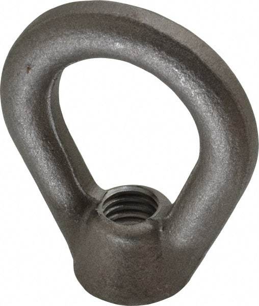 Gibraltar - 2,700 Lb Capacity, 1/2-13 Thread, Self Colored, Carbon Steel Heavy Duty Lifting Eye Nut - Grade C-1030, 2-1/2" High, 1-1/4" Inside & 2" Outside Eye Diam, 7/8" Bell/Base Width - Americas Industrial Supply