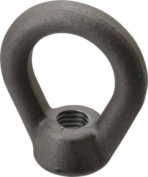 Gibraltar - 5,000 Lb Capacity, 5/8-11 Thread, Self Colored, Carbon Steel Heavy Duty Lifting Eye Nut - Grade C-1030, 3" High, 1-1/2" Inside & 2-1/2" Outside Eye Diam, 1-3/8" Bell/Base Width - Americas Industrial Supply