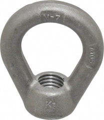 Gibraltar - 5,000 Lb Capacity, 3/4-10 Thread, Self Colored, Carbon Steel Heavy Duty Lifting Eye Nut - Grade C-1030, 3" High, 1-1/2" Inside & 2-1/2" Outside Eye Diam, 1-3/8" Bell/Base Width - Americas Industrial Supply