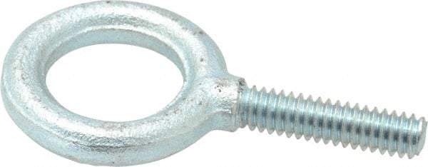 Gibraltar - 480 Lb Capacity, Steel, 1/4-20 Thread, Fixed Lifting Eye Bolt - Fully Threaded, 1" Shank, 1" Thread Length, No Shoulder - Americas Industrial Supply