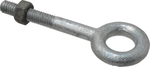 Gibraltar - 800 Lb Capacity, Steel, 5/16-18 Thread, Fixed Lifting Eye Bolt - Partially Threaded, 2-1/4" Shank, 1-1/4" Thread Length, No Shoulder - Americas Industrial Supply