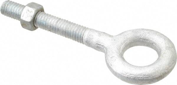 Gibraltar - 1,200 Lb Capacity, Steel, 3/8-16 Thread, Fixed Lifting Eye Bolt - Partially Threaded, 2-1/2" Shank, 1-1/2" Thread Length, No Shoulder - Americas Industrial Supply