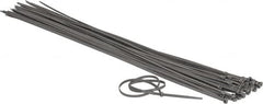Made in USA - 48-9/16" Long Gray Nylon Standard Cable Tie - 175 Lb Tensile Strength, 2.29mm Thick, 4" Max Bundle Diam - Americas Industrial Supply