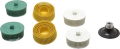 3M - 7 Piece, 2" Diam, Bristle Disc Power Brush Set - Ceramic Aluminum Oxide Abrasive - Americas Industrial Supply