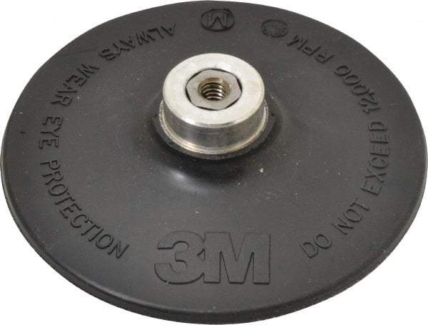 3M - 4" Diam Quick-Change Type R Disc Backing Pad - Medium Density, 12,000 RPM, Roloc TR Compatible - Americas Industrial Supply