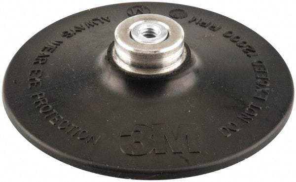 3M - 4" Diam Quick-Change Type S Disc Backing Pad - Medium Density, 12,000 RPM, Roloc TS Compatible - Americas Industrial Supply