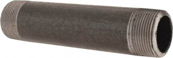 Made in USA - Schedule 80, 1-1/4" Diam x 7" Long Black Pipe Nipple - Threaded - Americas Industrial Supply