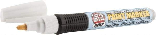 Super Met-Al - Light Blue Paint Marker - Fiber Tip, Oil Based - Americas Industrial Supply