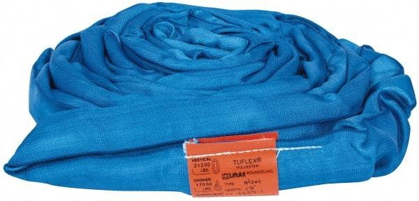 Lift-All - 12' Long x 2-5/8" Wide, 21,200 Lb Vertical Capacity, Polyester Web Sling - 17,000 Lb Choker Capacity, 1-3/4" Diam Chain, Blue, with Endless Sling - Americas Industrial Supply