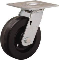 Hamilton - 6" Diam x 2" Wide x 7-1/2" OAH Top Plate Mount Swivel Caster - Phenolic, 900 Lb Capacity, Straight Roller Bearing, 5 x 5-1/2" Plate - Americas Industrial Supply