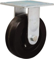 Hamilton - 6" Diam x 2" Wide x 7-1/2" OAH Top Plate Mount Rigid Caster - Phenolic, 900 Lb Capacity, Straight Roller Bearing, 5 x 5-1/2" Plate - Americas Industrial Supply