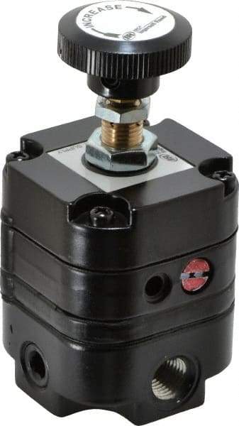 ARO/Ingersoll-Rand - 1/4 NPT Port, 14 CFM, Zinc Precision Constant Bleed Regulator - 2 to 60 psi Range, 150 Max psi Supply Pressure, 1/4" Gauge Port Thread, 2.12" Wide x 4.55" High - Americas Industrial Supply