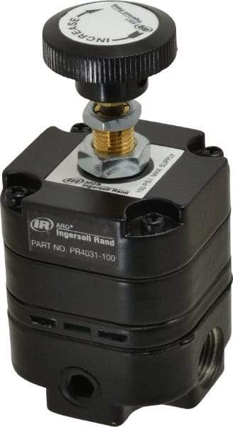 ARO/Ingersoll-Rand - 3/8 NPT Port, 14 CFM, Zinc Precision Constant Bleed Regulator - 2 to 120 psi Range, 150 Max psi Supply Pressure, 1/4" Gauge Port Thread, 2.12" Wide x 4.55" High - Americas Industrial Supply