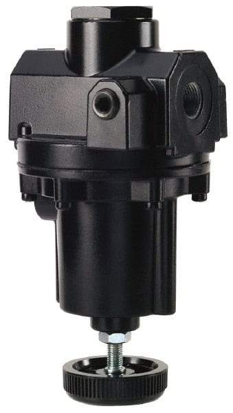 ARO/Ingersoll-Rand - 3/8 NPT Port, 200 CFM, Zinc Diaphragm Operated Regulator - 0 to 60 psi Range, 400 Max psi Supply Pressure, 1/4" Gauge Port Thread, 3.62" Wide x 7.2" High - Americas Industrial Supply