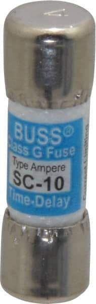 Cooper Bussmann - 170 VDC, 600 VAC, 10 Amp, Time Delay Size Rejecting/NonRejecting Fuse - Fuse Holder Mount, 1-5/16" OAL, 10 at DC, 100 at AC (RMS) kA Rating, 13/32" Diam - Americas Industrial Supply