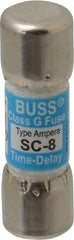 Cooper Bussmann - 170 VDC, 600 VAC, 8 Amp, Time Delay Size Rejecting/NonRejecting Fuse - Fuse Holder Mount, 1-5/16" OAL, 10 at DC, 100 at AC (RMS) kA Rating, 13/32" Diam - Americas Industrial Supply