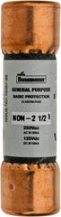 Cooper Bussmann - 125 VDC, 250 VAC, 2.5 Amp, Fast-Acting General Purpose Fuse - Fuse Holder Mount, 50.8mm OAL, 50 at AC/DC kA Rating, 9/16" Diam - Americas Industrial Supply