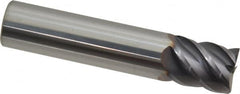 Niagara Cutter - 5/8", 3/4" LOC, 5/8" Shank Diam, 3" OAL, 5 Flute, Solid Carbide Square End Mill - Single End, TiAlN Finish, Spiral Flute, 45° Helix, Centercutting, Right Hand Cut, Right Hand Flute, Series S545 - Americas Industrial Supply