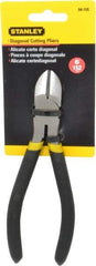 Stanley - 6" OAL, 7/16" Capacity, Cutting Pliers - 55/64" Jaw Length x 51/64" Jaw Width, Round Head, Cushion Grip Handle - Americas Industrial Supply